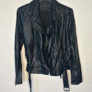 Black Elodie FauxLeather Jacket Size-  Medium